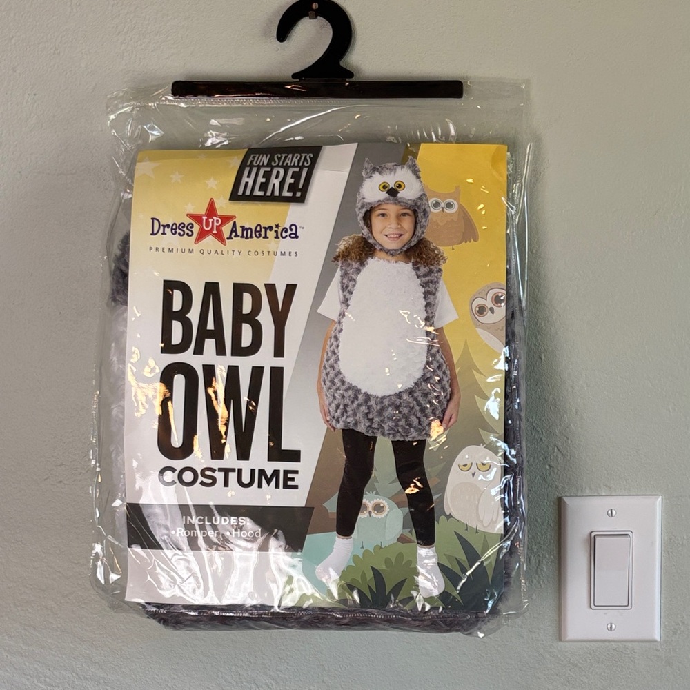 Bundle 2 for $30! NEW Kids 4-5 Yr Owl Costume Gray Plush Hooded Tunic